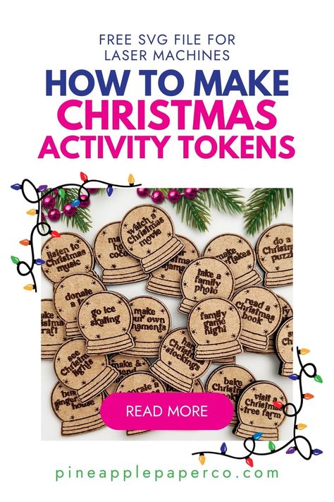 Make a set of Christmas Activity Tokens this year! Use an xTool Laser and the FREE SVG File! #xtool #lasercrafts #diychristmas #diyadventcalendar Diy Christmas Activities, Holiday Bucket List, Ginger House, Hanging Christmas Stockings, Send Christmas Cards, Small Snowman, Christmas Bucket List, Monogrammed Stationery, Christmas Bucket