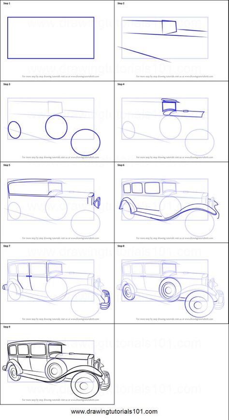 Rolls Royce Vintage, Car Drawing Easy, Vintage Rolls Royce, Abstract Tree Painting, Perspective Drawing Lessons, Eye Drawing Tutorials, Car Drawing, Drawing Sheet, Cool Car Drawings