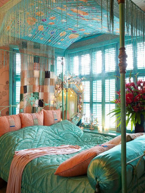 Love the canopy cover! Love it all! I kinda dig bohemian style!  So colorful and uplifting! ! Boho Decor Diy, Bohemian Bedrooms, Bohemian Style Home, Dekorasi Bohemia, Bohemian Bedroom Design, Stil Boho, Bohemian Bedroom Decor, Deco Boheme, Bohemian Bedroom