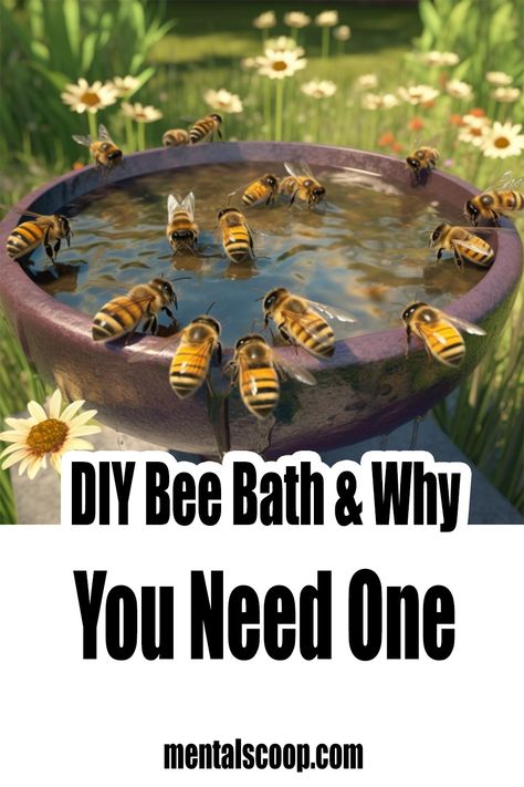 Bird Bee Butterfly Garden, Bee Fountain Diy, Wildlife Habitat Garden, Bee Habitat Diy, Bee Bath Diy, Bird Bath Ideas Landscaping, Allotment Diy, Eco Yard, Bee House Diy