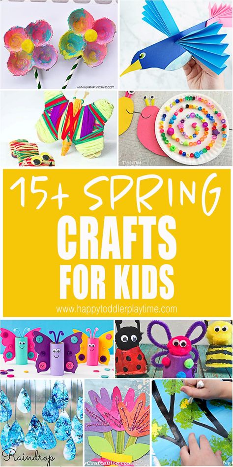 50+ Spring Activities For Kids - HAPPY TODDLER PLAYTIME Easy Spring Crafts, Spring Arts And Crafts, Spring Flower Crafts, Preschool Spring, Insect Crafts, Spring Crafts For Kids, Spring Projects, Rainbow Crafts, Spring Activities