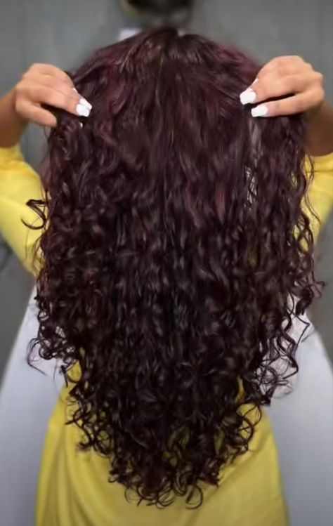 Cherry Black Hair Color Curly, Black Red Curly Hair, Deep Cherry Red Hair Curly, Cherry Chocolate Curly Hair, Dark Red Hair On Curly Hair, Cherry Chocolate Hair Curly, Dark Red Burgundy Hair, Dark Red Curly Hair Burgundy, Dark Cherry Red Hair Curly