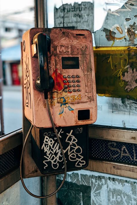 Beautiful Graffiti, Blacklight Party, Telephone Booth, Retro Wallpaper, Adobe Photoshop Lightroom, Pay Phone, City Aesthetic, Photoshop Lightroom, Communication Skills