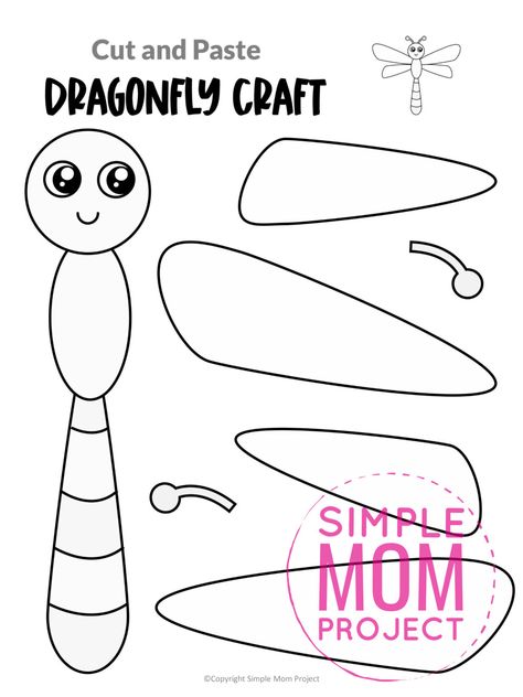 Click now for a simple way to teach the letter D in the alphabet, click now to download and print this easy dragonfly craft today! This insect craft is an easy preschool, kindergarten or toddler printable dragonfly craft! Turn it into a puppet by using recycled materials and gluing the dragonfly template to a paper plate or Popsicle stick. Options for this dragonfly craft are endless! Insect Craft Kindergarten, Insect Craft For Toddler, Insect Crafts Toddlers, Prek Bug Crafts, Dragon Fly Activities Preschool, Dragon Fly Template, Dragon Fly Craft Preschool, Dragonfly Art Preschool, Easy Insect Craft