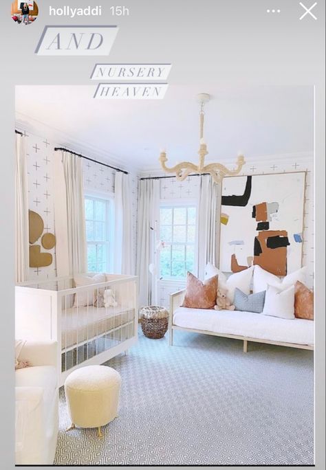 I like the use of a daybed/couch in the nursery White Daybed Guest Room, Couch In Nursery Room, Art Over Daybed, Daybed Styling Ideas Nursery, Nursery With Couch Layout, Nursery Daybed Ideas, Nursery With A Daybed, Day Bed Nursery Room, Daybed In Nursery Ideas