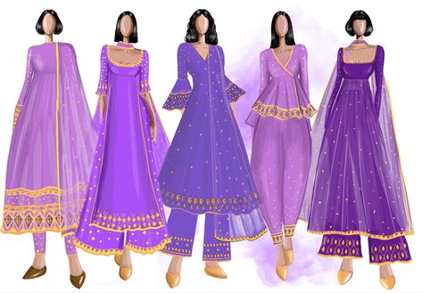 For motifs- kites are taken as inspiration Traditional Illustrations Sketches, Indian Wear Illustration Sketch, Indian Traditional Dresses Illustration, Indian Wear Fashion Illustration, Indian Outfit Illustration, Anarkali Illustration, Fashion Illustration Indian Wear, Traditional Wear Illustration, Indian Wear Illustration