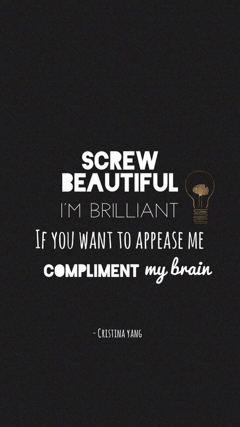 Oye guapo, soy brillante. Si quieres conquistarme, felicita mi cerebro Meredith Grey Quotes, Anatomy Memes, Rabbit Wallpaper, Anatomy Quotes, Grey Quotes, Greys Anatomy Memes, Dark And Twisty, Grey Anatomy Quotes, Cristina Yang