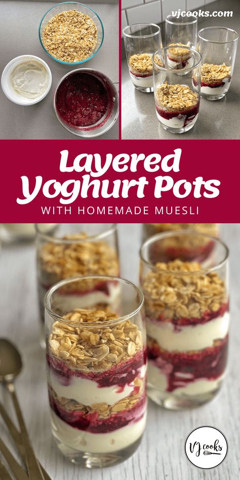 Yoghurt Toppings, Muesli Cups, Toasted Muesli, Yoghurt Breakfast, Vj Cooks, Slice Recipes, Berry Coulis, Cold Buffet, Yoghurt Bowl