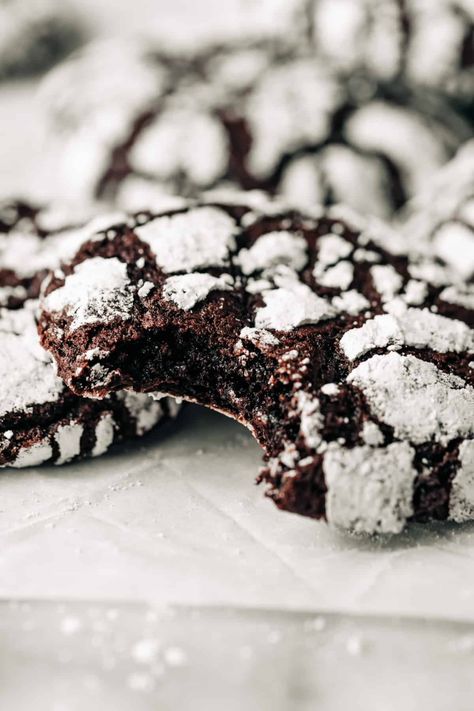 The Best Fudgy Chocolate Crinkle Cookies Recipe - Baked Ambrosia Crinkles Recipe, Chocolate Crinkle Cookies Recipe, Crinkle Cookies Recipe, Chocolate Crinkle, Once Upon A Chef, Flourless Chocolate Cake, Chocolate Crinkle Cookies, Chocolate Crinkles, Flourless Chocolate Cakes