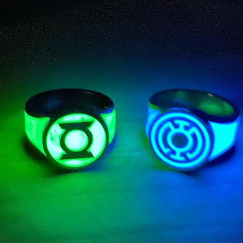 Blue Lantern Ring, Lantern Ring, Green Lantern Ring, Solid Opal Ring, Lantern Rings, Lego Themed Party, Glow Ring, Cool Rings For Men, Rings Of Power