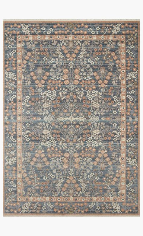 HLD-02 RP LOTTE NAVY | Loloi Rugs Bath Diy, Vintage Meets Modern, Catalogue Inspiration, Trade Sign, Loloi Rugs, Navy Rug, Navy Area Rug, Hard Floor, Floral Border