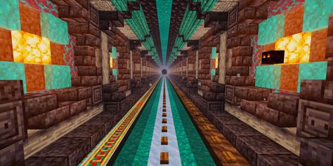 Minecraft nether tunnel warped forest Minecraft Nether Path Design, Minecraft Nether Highway Design, Minecraft Nether Railway Ideas, Warped Forest Minecraft, Minecraft Nether Tunnel Designs, Nether Highway Design, Nether Tunnel Minecraft, Nether Tunnel Design, Minecraft Nether Hub Ideas