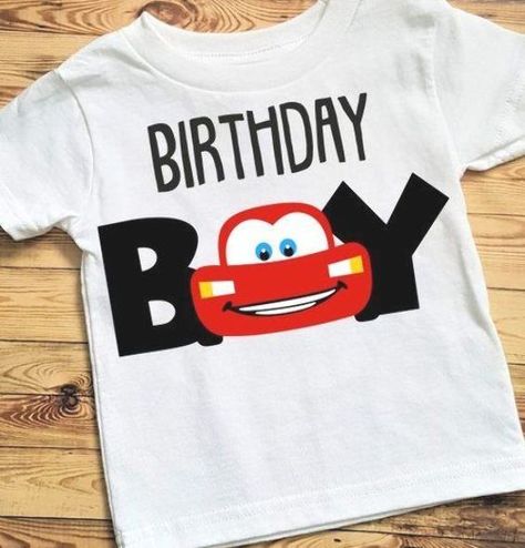 Lightning McQueen Birthday Boy Shirt, Birthday Shirt Cars Lighten Mcqueen, Cars Birthday Shirt, Two Fast Two Furious, Lightning Mcqueen Birthday, Mcqueen Birthday, Cars Birthday Party Decorations, Cars Birthday Party, Lighting Mcqueen, Disney Cars Party