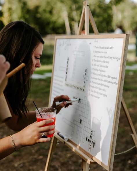 We’re all about the guest experience 🥂👏🏼 While cocktail hour is a great time to get family photos and some more couples portraits out of the way, we don’t want to forget about everyone else who’s waiting to enter the reception. Sam & Emily chose to elevate their cocktail hour with entertainment that set the tone for an unforgettable night to come! From interactive games to timeless guestbooks, good music, and delicious bites, every detail counts in crafting the perfect guest experience! Ven... Cocktail Hours Games, Winter Wedding Activities For Guests, Wedding Guest Experience Ideas, Cocktail Hour Games Wedding, Indoor Cocktail Hour, Cocktail Hour Activities, Cocktail Hour Games, Cocktail Hour Entertainment, Cocktail Hour Ideas