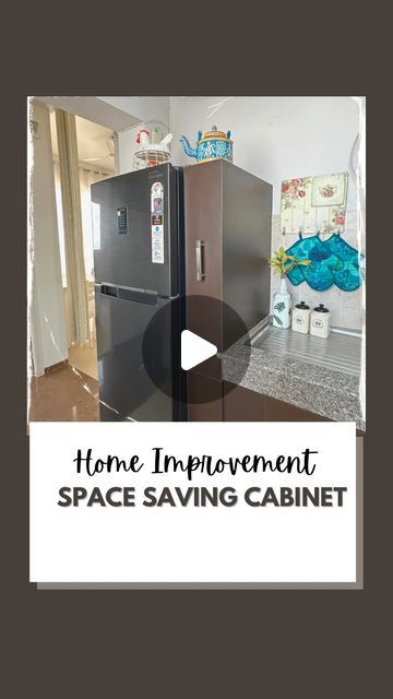 Namrata Raha on Instagram: "Have you ever considered utilizing the vacant area between your fridge and the counter? If not, I have a brilliant idea for you 💡  I had it custom-made by my carpenter, and it works wonders for storing my frequently used groceries. As a result, my pantry is no longer cramped. Please let me know if this ‘space-saving solution’ was beneficial to you as well 🙌🏻  PS: With Mother's Day around the corner let's think about gifting such solutions to our home leaders 😊  EDIT: Addressing the concern of fridge safety, I consulted with a service engineer who looked at the video and assured me that there is no cause for worry as long as there is a minimum of 2-3 inches of gap on both sides and 4 inches on the back. However, if you have an old or poorly maintained refrige Grocery Cabinet Ideas, Fridge In Living Room, Side Of Fridge, Big Fridge, Slowed Reverb, Home Decor Crate, Small Dining Table, Space Saving Solutions, Pantry Cabinet