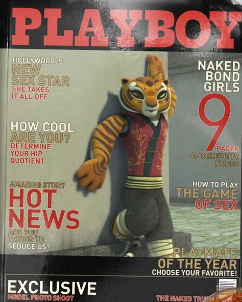 Tigress from "Kung Fu Panda Legends of Awesomeness" on the front cover of a magazine. (That picture of Tigress is based from a episode of "The Midnight Stranger". Surprisingly she had a mad crush on the mystery person. That episode is really good. If you think Po and Tigress would be a perfect couple well you may be wrong. Kung Fu Panda Legends Of Awesomeness, Po X Tigress, Tigress Kung Fu Panda, Po And Tigress, Childhood Cartoons, Koci Humor, Bond Girls, Kung Fu Panda, 100th Anniversary