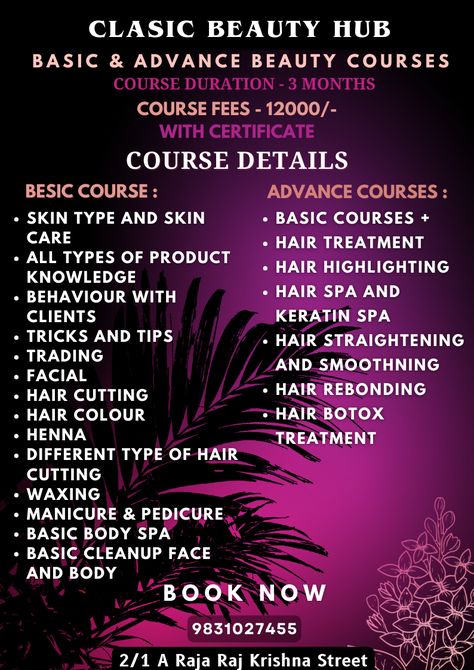 Beauty Salon Course poster for admission. Salon Course Poster, Course Poster, Beautician Course, Beauty Salon Posters, Admissions Poster, Course Syllabus, Beauty Parlour, Beauty Parlor, Salon Decor