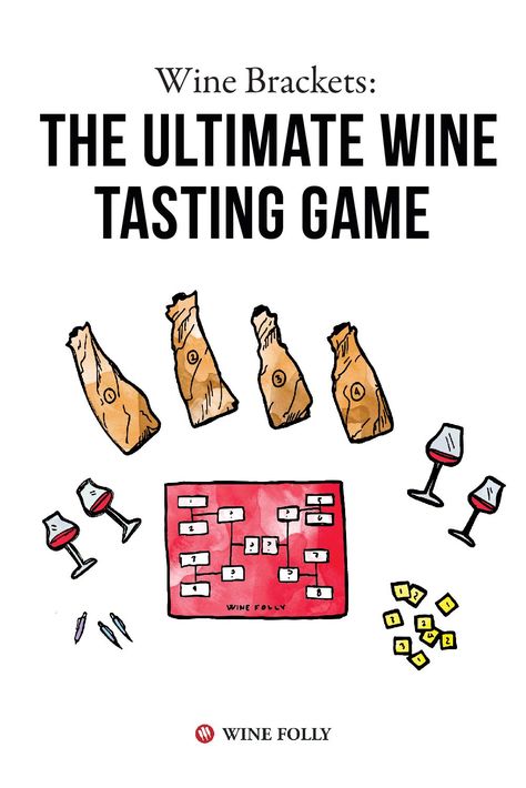 Between 100-point scoring systems, blind tastings, and countless awards to be won, competition is definitely at the heart of modern wine. So why not bring a little of that fun to your own weekly wine tastings? This is a DIY guide to setting up a March Madness-style wine tasting game for you and your friends, family, or social wine club. It’s the perfect opportunity to try new wines, test your blind tasting skills, and maybe –just maybe– earn some bragging rights. Diy Wine Tasting, Blind Wine Tasting, Wine Lifestyle, Wine Games, Wine Folly, Wine Party, Wine Club, Tasting Party, Wine Top