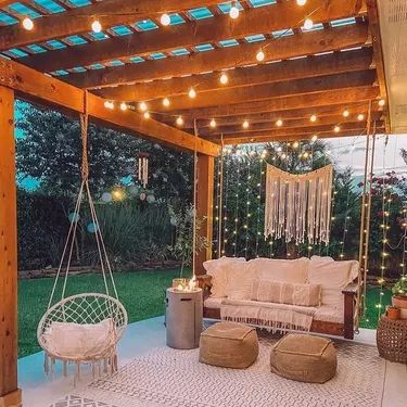 8 Hammock Decor Ideas We’re Stealing From Instagram Patio Under Decks, Cozy Farmhouse Living Room, Lady Decluttered, Under Deck, Diy Porch Swing, Bedroom Ideas For Couples Modern, Farmhouse Living Room Decor Ideas, Back Deck Decorating, Small Deck Decorating Ideas