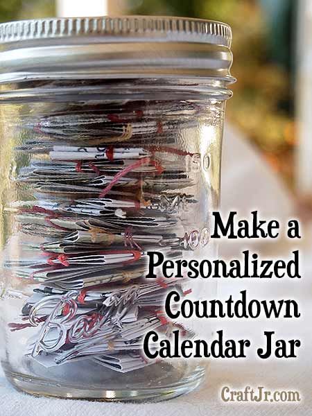 Help your kids get through a weeks or months long wait by creating a fun and empowering countdown calendar Waiting Jar. Includes a free calendar template from CraftJr.com. Christmas Countdown For Boyfriend, Countdown Gift Ideas For Him, 100 Day Countdown Ideas, Countdown Gifts For Him, Diy Countdown Calendar Vacation, Retirement Countdown Calendar, Creative Countdown Ideas, Fun Countdown Ideas, Cute Countdown Ideas