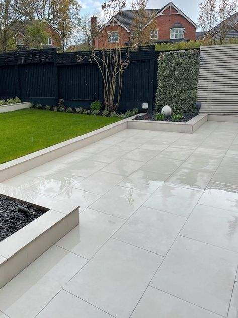 Outdoor Tiling, Terrace Inspiration, Garden Slabs, Outdoor Porcelain Tile, Porcelain Paving, Outdoor Paving, Patio Slabs, Garden Tiles, Minimalist Garden