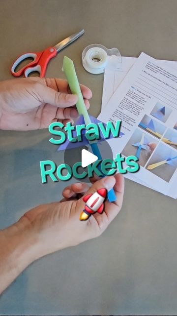 Mr. R’s STEAM Lab on Instagram: "Straw Rockets! 🚀   Looking for an activity that requires low prep, simple supplies, and is K-2 friendly? Look no further than Straw Rockets!   Makers build their own rocket and observe it's flight pattern by adding tail fins. You can even modify the lesson for older students by playing a game of UFO Hunter where you can turn the rockets into balloon blow darts!   You can find this lesson on my TPT. I also recorded a student friendly build along for my YT! Check them out!  #STEM #teachersofinstagram #elementaryschool #primaryschool #rocketscience #aerodynamics #scienceexperiment #classoomactivities #teacherspayteachers" Straw Stem Activities, Flight Stem Activities, Balloon Rocket Experiment, Build A Raft Stem Challenge, Straw Rockets Template, Rocket Experiments For Kids, Steam Ideas Elementary, Steam For Kindergarten, Fun Stem Activities Elementary