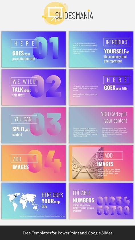 Gradient Presentation Design, Presentation Slide Design, Text Gradient, Gradient Text, Gradient Shapes, Gradient Color Design, Background Style, Logo Design Inspiration Creative, Slides Design