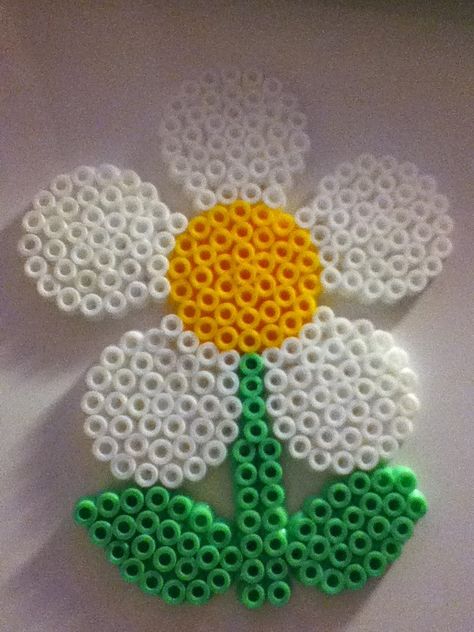 Perler Bead Daisy, Perler Designs, Bead Ideas, Diy Creative Crafts, Fuse Beads, Perler Bead Patterns, Bead Patterns, Perler Bead, Diy Creative