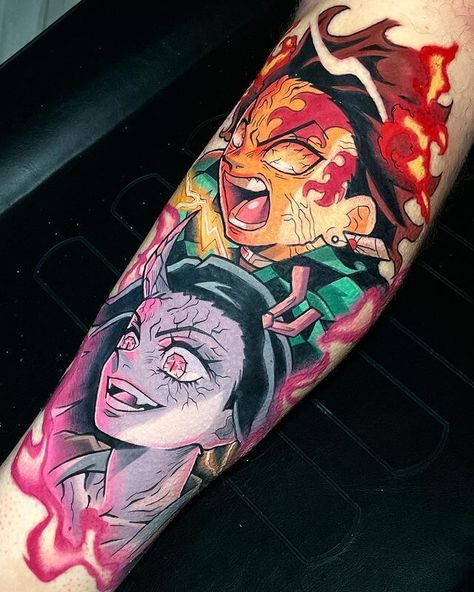 Evangelion Tattoo, Slayer Tattoo, Hunter Tattoo, Manga Tattoo, Cartoon Character Tattoos, Cool Arm Tattoos, Naruto Tattoo, Tatuaje A Color, Leg Sleeve Tattoo