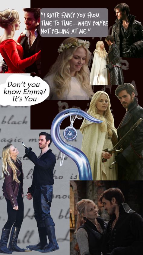 Emma And Hook Wallpaper, Emma And Hook Fan Art, Hook And Emma Fan Art, Emma And Hook, Once Upon A Time Peter Pan, Swan Wallpaper, Flash Funny, Time Wallpaper, Once Upon A Time Funny