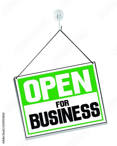 Stock Image: Illustration of a hanging sign saying "OPEN FOR BUSINESS" Open For Business Sign, Trouser And Top For Ladies, Coming Soon Quotes, We Are Open Sign, Ceo Office, Business Graphics, Business Pictures, Open Signs, We Are Open