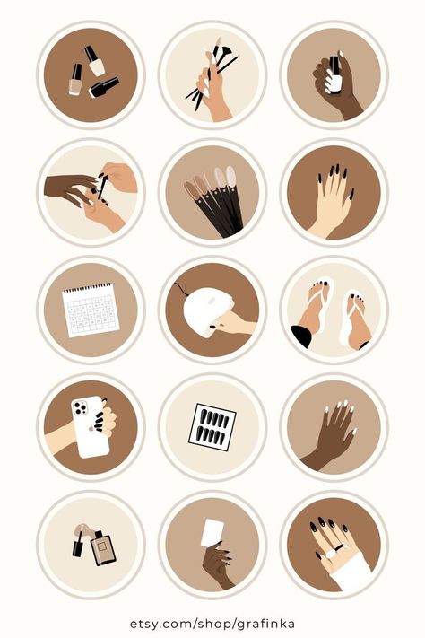 Brown beige nail tech highlight covers for Instagram stories. Perfect for adding a touch of warmth and sophistication to your nail #Nails_Instagram_Story #Nail_Lab #Instagram_Story_Highlight_Covers #Salon_Art Instagram Nails Highlight Covers, Nails Instagram Story, Brown Beige Aesthetic, Nail Lab, Instagram Story Highlight Covers, Salon Art, Beige Nails, Instagram Story Highlight, Nail Art Instagram