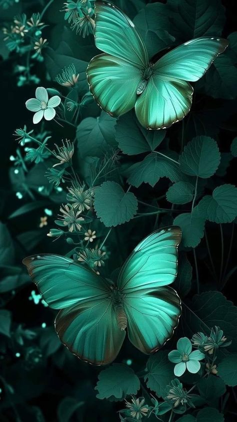 Blue Green Aesthetic, Teal Wallpaper Iphone, Wallpaper Iphone Ipad, Green Wallpaper Phone, Green Tapestry, Cute Images For Wallpaper, Beautiful Butterfly Pictures, Blue Butterfly Wallpaper, Butterfly Wallpaper Backgrounds