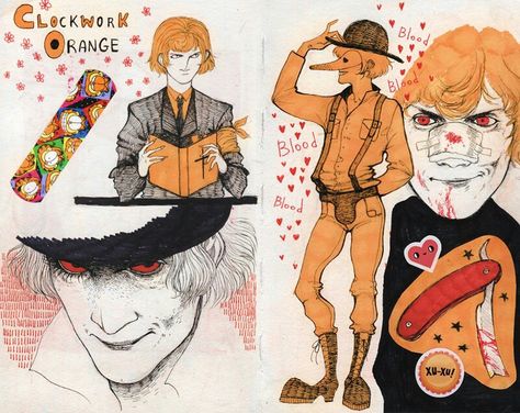 riki-taki A Clockwork Orange Art, Riki Taki, Bike Design Sketch, Alex Delarge, A Clockwork Orange, Sketch Fashion, Posca Art, Clockwork Orange, Sketchbook Art Journal