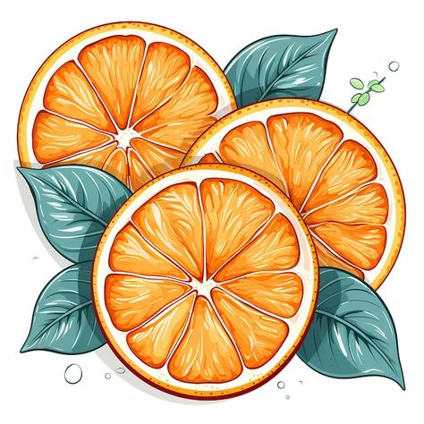 Photo illustration of sliced fruity oran... | Premium Photo #Freepik #photo Orange Drawing Aesthetic, Orange Slice Drawing, Orange Drawings, Fruit Illustration Art, Lemons Illustration, Orange Sketch, Lemon Tattoo, Orange Drawing, Orange Inspiration