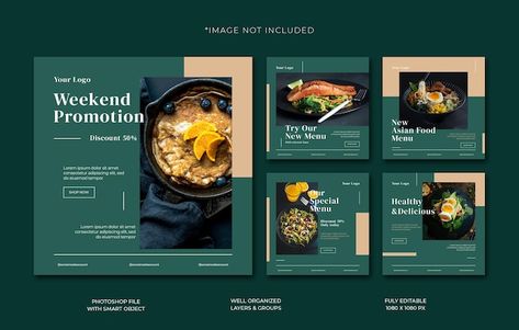 Luxury Restaurant Social Media, Luxury Social Media Design, Healthy Restaurant Design, Catering Branding, Food Social Media Design, Resturant Menu, Luxury Social Media, Coffee Ads, Banner Layout