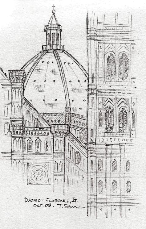 Buildings In Italy, Drawings Of Buildings, Italy Sketches, Architecture Drawing Sketchbooks, City Sketch, Building Drawing, Architecture Sketchbook, Landscape Sketch, Architecture Design Sketch