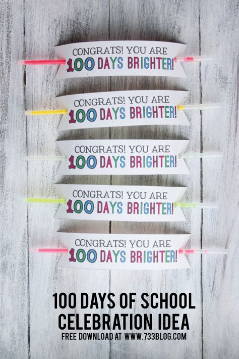 100 Days of School Glow Bracelet 100 Days Of School Glow Stick, 100 Day Hat Ideas, 100 Days Brighter Ideas, Crown Activity, 100 Días De Clases, Glow Stick Valentine, 100th Day Of School Crafts, 100s Day, 100 Days Brighter