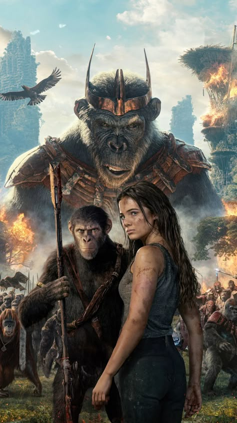 Kingdom Of The Planet Of The Apes 2024 Movie Plant Of The Apes, Anime Stars, Movies And Series, Planet Of The Apes, Movie Wallpapers, Primates, Film Posters, Framed Gifts, Latest Movies