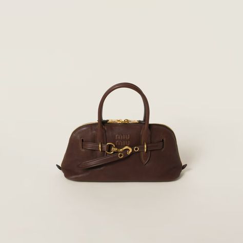 Briarwood Aventure Nappa Leather Top-handle Bag | Miu Miu Nappa Leather Bag, Miu Miu Wallet, Miu Miu Bag, Latest Bags, Mini Pouches, Brown Bag, Brown Bags, Pocket Bag, Everyday Bag