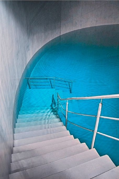 Wouldn't this be the coolest basement ever?  (Since it's a pipe dream anyway, mine is totally heated in my head.) Piscina Interior, Water Storage Tanks, Pool Rooms, Dream Pools, Beautiful Pools, Indoor Swimming, Indoor Swimming Pools, Stairway To Heaven, Cool Pools