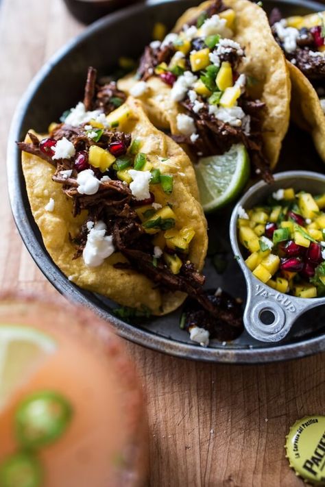 Birria Puffy Tacos | halfbakedharvest.com @hbharvest Birria Taco Recipe, Dutch Oven Uses, Puffy Tacos, Mexican Night, Birria Tacos, Pictures Of Animals, Taco Recipe, Catering Ideas, Half Baked