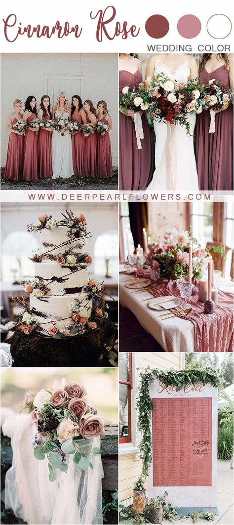 Cinnamon Rose Wedding, Cinnamon Rose, Wedding Color Palettes, Wedding Cake Roses, Wedding Color Trends, Wedding Color Ideas, Wedding Table Centerpieces, Bridal Beauty, Wedding Color