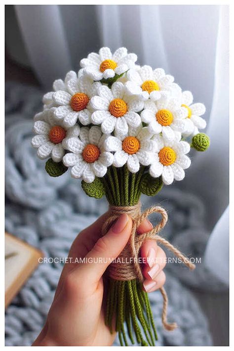 Amigurumi Flower Crochet Free Pattern Amigurumi Daisy Flower Free Pattern, Crochet Flowers Pot Free Pattern, Knitted Flowers Pattern, Crochet Free Flower Patterns, Crochet Patterns Free Flowers, Amigurumi Flower Bouquet, Crochet Anemone Flower, Crochet Bouquet Free Pattern, Crochet Snapdragon Flower