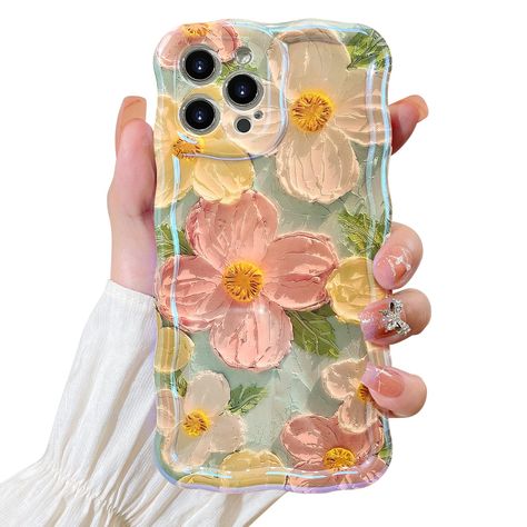 PRICES MAY VARY. 【Compatible Models】；This beautiful retro oil painting flower design phone case Suitable for iPhone 14 Pro max， Please check the phone model size before purchasing. Cute patterns printed by IMD, not 3D printing 【Fashionable Print Flower】：Many flower patterns covering the phone case make people feel enriched and pleasing.The printing design use for a long time also will not fade.Retro oil painting, beautiful and fashionable，You will like the design of this phone case, and you will Painted Phone Case, Printed Flowers, 3d Phone Cases, Painting Flower, Curly Waves, Print Flower, Printing Design, Oil Painting Flowers, Paint Print