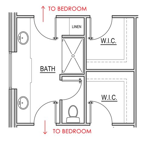 Bedrooms With Jack And Jill Bathroom, Jack N Jill Bathroom Ideas Layout, Bedrooms With Shared Bathroom, Small Jack And Jill Bathroom Ideas, Shared Bathroom Ideas, Shared Bathroom Layout, Jack And Jill Bathroom Ideas Layout, Jack And Jill Bathroom Layout, Connected Bathroom