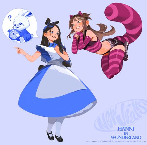 Alice And The Wonderland, Kpop Drawings, Cat Costumes, More And More, Cute Art Styles, Kpop Fanart, Cat Girl, Cat Drawing, Cartoon Art Styles