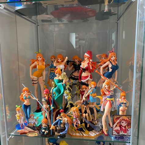 Nami Figures, One Piece Bedroom, One Piece Figures Collection, Anime Figures Collection Display, One Piece Figurines, One Piece Room, Room One Piece, One Piece Figures, One Piece Collection