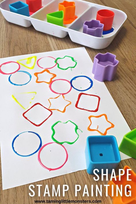 Easy Shape Activities Preschool, Back To School Theme Art For Preschool, Shapes Art For Preschool, Simple Art For Toddlers, Blue Art Preschool, Color And Shapes Infant Activities, Friendship Week Activities For Toddlers, Easel Art Ideas Preschool, Square Art For Toddlers