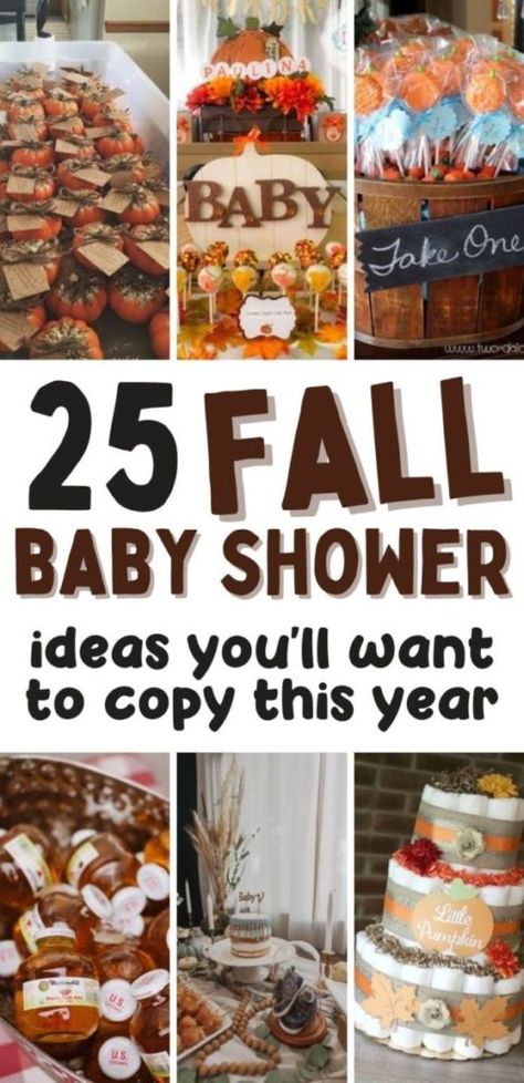 25 Fall Baby Shower Ideas You'll Want to Copy. Fall baby shower pictures that will inspire you to create an epic baby shower this fall. Fall Bbq Baby Shower Ideas, Fall Baby Shower Centerpiece Ideas, Fall Themed Baby Shower Foods, Fall Baby Shower Drink Ideas, Baby Shower Food Fall Theme, Fall Boy Baby Shower Themes, Fall Baby Sprinkle Ideas For Boys, November Baby Sprinkle Ideas, Fall Baby Shower Menu Ideas